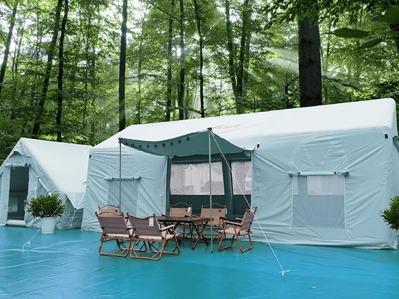 0,6 mm 0,7 mm PVC nafukovací stan Vodotěsný vzduchový stan Outdoor Camping Prodyšný nafukovací stan